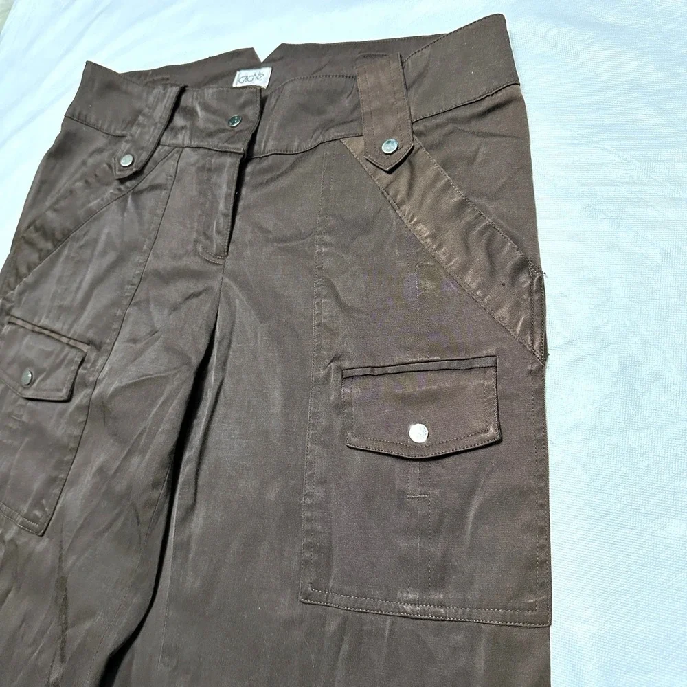Cache VTG Y2K Cargo Pants Brown Wide Leg Utility Gorpcore Grunge Cyber Size‎ 6